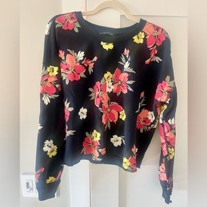 Abercrombie & Fitch oversized cropped floral sweatshirt